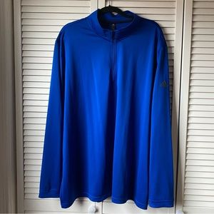 Adidas Mens 3/4 Zip Jersey Long Sleeve Mock Neck Blue Size 3XL